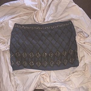 Forever 21 med dark green + gold beaded SKIRT